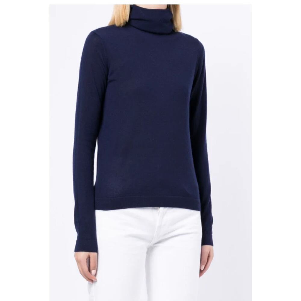 Ralph Lauren Collection - fine-knit roll‎ neck sweater women’s L navy blue